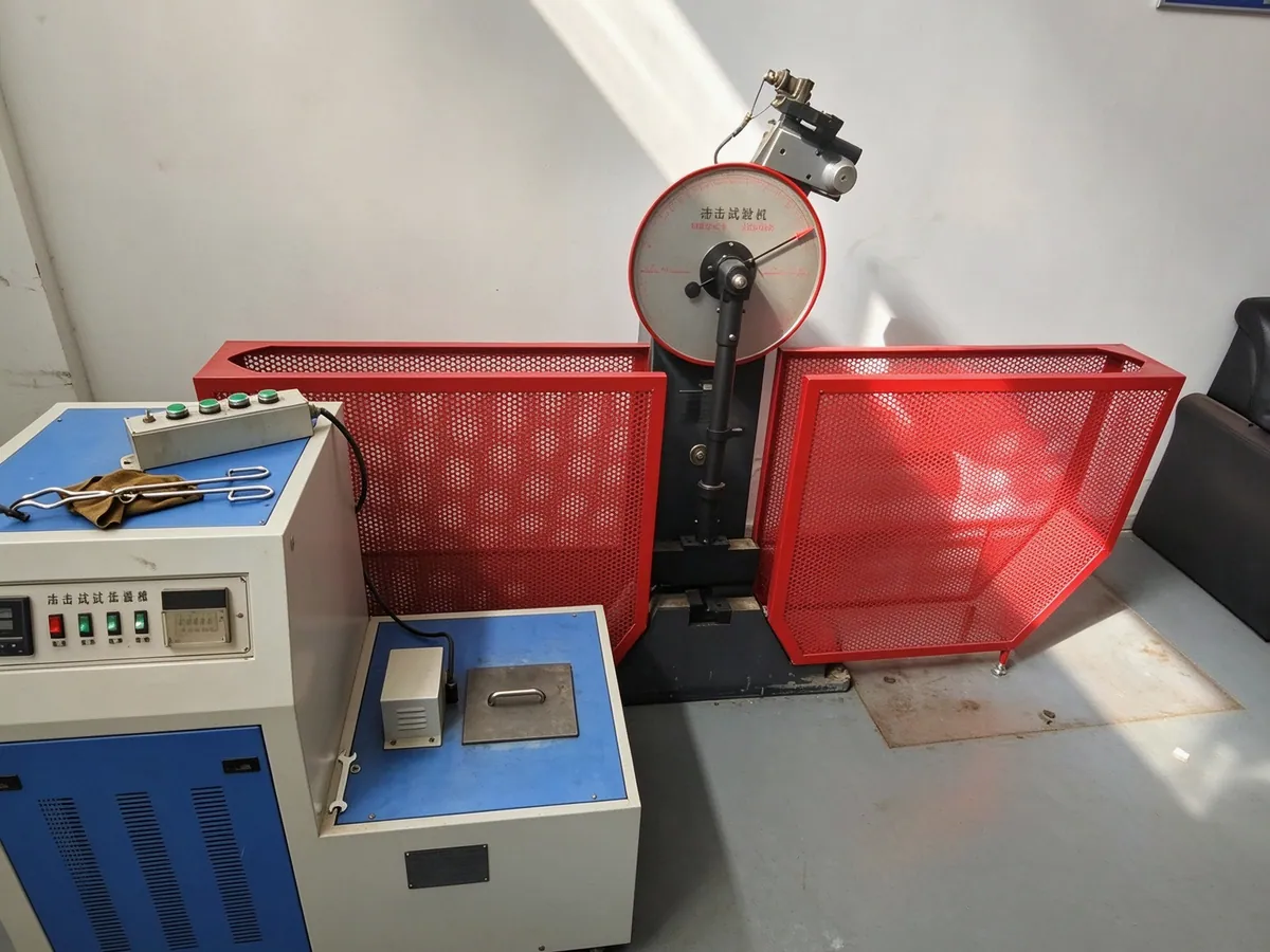 Impact testing machine measuring material toughness
