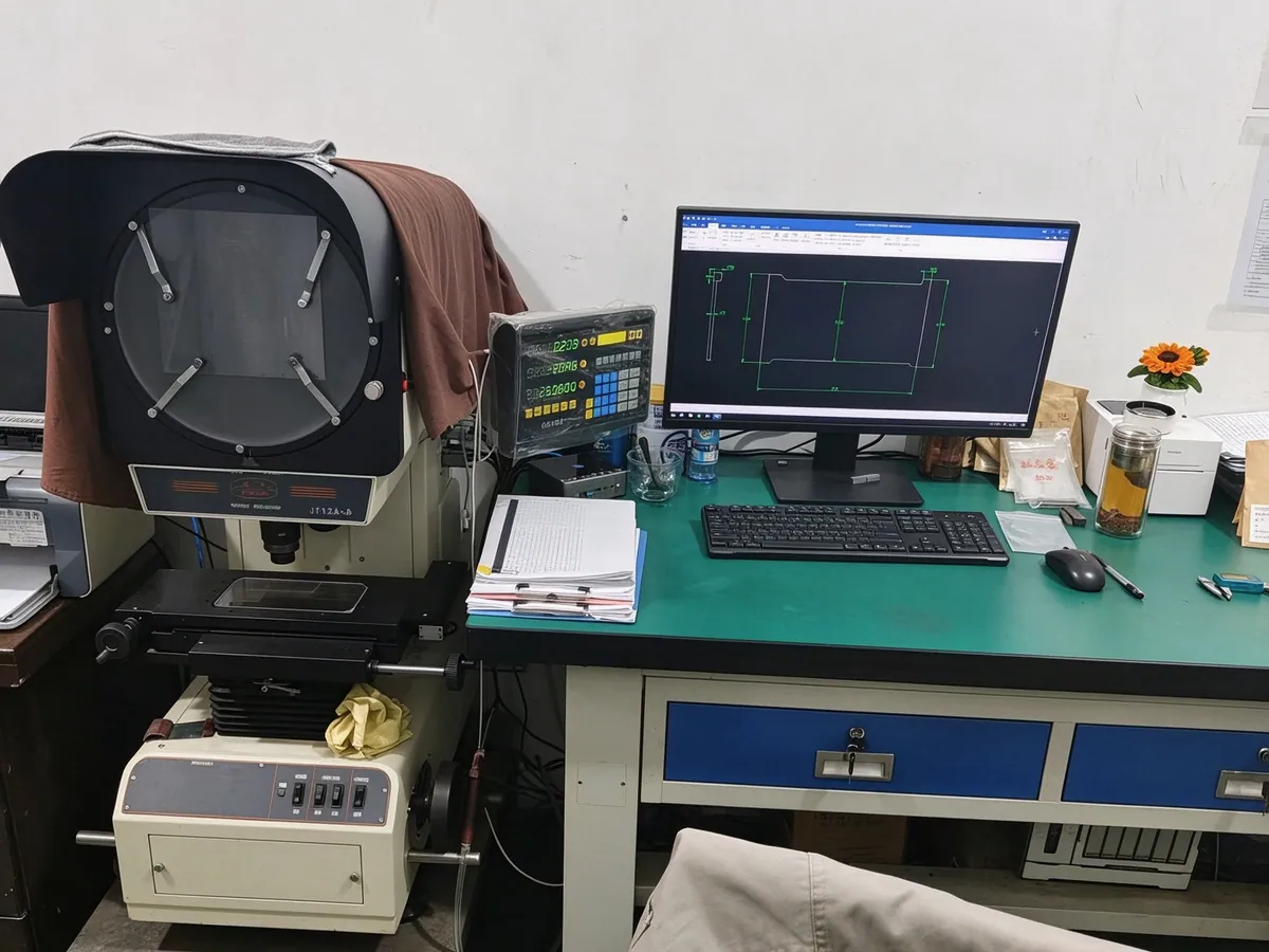 Impact notch projector measuring a specimen notch