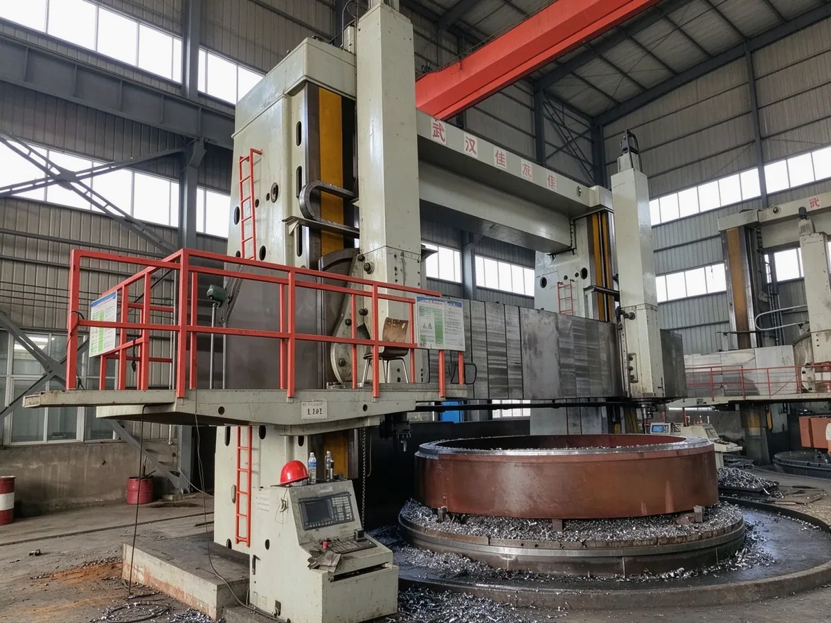 CNC vertical lathe machining a disc part